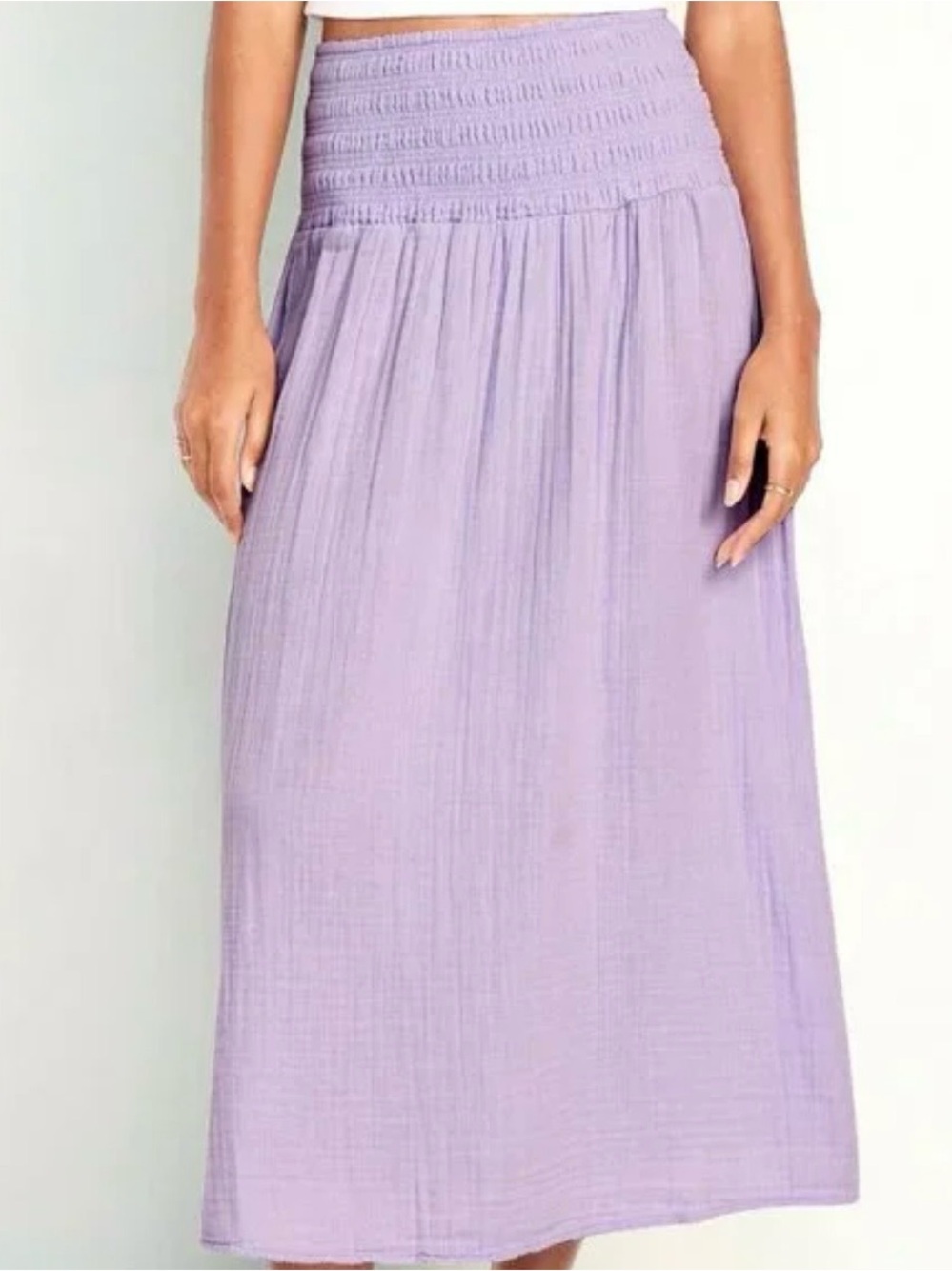 Old Navy Lavender Smocked-Waist Maxi Skirt